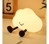 YISUN Veilleuse Enfant Bébé en Silicone Souple Rechargeable LED Lumière Douce pour Apaiser (Blanc)