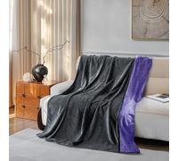 YISURE Plaid Imperméable Couverture imperméable 153x102cm pour Adultes | couvertures lavables grises et violettes pour l'intimité des couples d'adultes, Couverture réversible pour chiens et chats