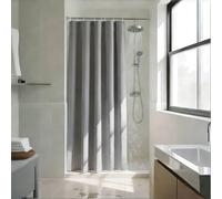 YISURE Rideau de Douche 120 x 200 étroit Gris Tissus Lavable Hydrofuge | Rideau douche en polyester textile anti-moisissure avec œillets métalliques lavable en machine, largeur 120 x hauteur 200 cm
