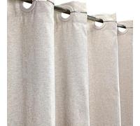 YISURE Rideau de Douche Aspect Lin Beige Tissus Lavable Hydrofuge | Rideau de bain sans crochet Tissu lourd pour la salle de bains, largeur 180 x hauteur 200cm