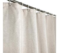 YISURE Rideau de Douche Beige Tissus en Lin synthétique Lavable Hydrofuge | Rideau de bain en textile résistant pour la salle de bains, Largeur 200 cm x hauteur 240 cm