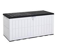 YITAHOME 833L Boîte de rangement d'extérieur étanche pour outils de jardin, coussins de terrasse et accessoires de piscine, verrouillable, assemblage facile, banc ou table polyvalente (Blanc)