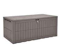 YITAHOME 833L Boîte de rangement d'extérieur étanche pour outils de jardin, coussins de terrasse et accessoires de piscine, verrouillable, assemblage facile, banc ou table polyvalente (taupe)