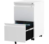 YITAHOME Armoire de classement Mobile avec 2 tiroirs verrouillables, Anti-basculement à roulettes pour Bureau à Domicile, armoires de Rangement sous Le Bureau pour Lettre/légal, Format A4, 51 x 39 x