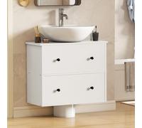 YITAHOME Armoire de salle de bain sous lavabo, rangement mural sous évier, rangement de salle de bain avec 2 tiroirs, meuble de rangement pour papier toilette, meuble sous-vasque, 60 x 30 x 50 cm pour