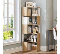YITAHOME Bibliothèque d'angle à 6 Niveaux, étagère d'angle en Forme de L, bibliothèque sur Pied, étagère de Rangement pour Salon, Chambre à Coucher, Bureau, Salle d'étude, 59,3 x 39,2 x 159,5 cm