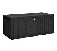 YITAHOME Boîte de rangement d'extérieur, 833 litres, boîte de terrasse étanche pour outils de jardin, coussins de terrasse et accessoires de piscine, verrouillable, assemblage facile, banc ou table