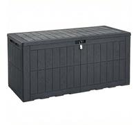 YITAHOME Boîte de rangement extérieure, 400 litres - Boîte de rangement étanche pour outils de jardin, coussins de terrasse et accessoires de piscine, verrouillable, assemblage facile, banc ou table