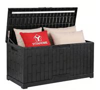YITAHOME Boîte de Rangement Extérieure en Résine de 450L Pour Meubles de Terrasse, Coussins d'extérieur, Outils de Jardin - Étanche (Noir)