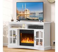 YITAHOME Cheminée électrique avec Chauffage, cheminée électrique pour Le Salon avec Effet Flamme, Flamme réglable, minuterie 1-8 Heures, Protection Contre la surchauffe, Fonction chauffante et