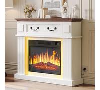 YITAHOME Cheminée Electrique Effet Flamme 3D, Chauffage 2000 W | Cheminee decorative, éclairage d’Ambiance LED avec Thermostat , 0.5-6H Minuterie Télécommande, Autonome Cheminee Electrique