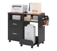YITAHOME Classeur Mobile avec Base Amovible et Tige de Suspension, Organiseur de classement avec 10 roulettes, Armoire de classement pour Bureau à Domicile, Noir
