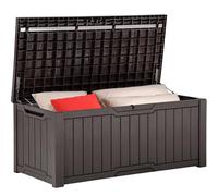 YITAHOME Coffre de Rangement Extérieure de 450L, Grand Rangement de Patio en résine Pour Oreillers d'extérieur/Outils de Jardin et Fournitures de Piscine, étanche, Verrouillable (Marron), FTPLDB-0019