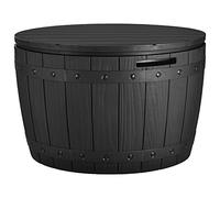 YITAHOME Coffre de Rangement Ronde de 127L, Boîte de Rangement Extérieure pour coussin de Table de Patio, Accessoires de Piscine, résine Imperméable et Montage Facile léger, Noir