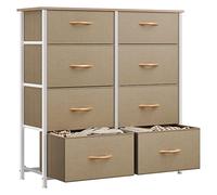 YITAHOME Commode 8 tiroirs, Commode Chambre Adulte en Tissu, Meuble de Rangement Chambre, Cadre Stable en Métal, Commode Chambre Enfant pour Armoire, Salon, Chambre, Couloir, Kaki