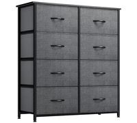 YITAHOME Commode, 8 Tiroirs en Tissu Commode Chambre Meuble de Rangement, Cadre en Métal,pour Chambre à Coucher, Salon,Gris Noir