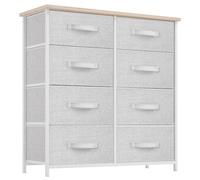 YITAHOME Commode, 8 Tiroirs en Tissu Commode Chambre Meuble de Rangement,Cadre en Métal,Style Moderne,pour Chambre à Coucher, Salon,Gris Clair