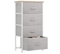 YITAHOME Commode Chambre - 4 Tiroirs en Tissu - Meuble de Rangement - 45 x 30 x 95 cm (L x l x h) - Gris Clair