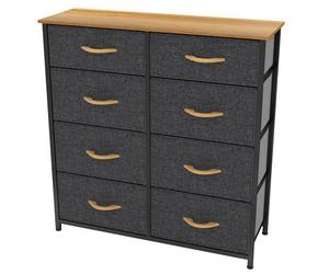YITAHOME Commode Chambre - 8 Tiroirs en Tissu - Meuble de Rangement - Salon - 86 x 30 x 90 cm - Gris Profond