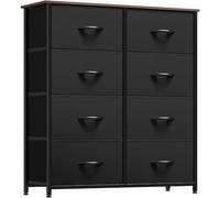 YITAHOME Commode en Tissu avec 8 tiroirs, Meuble de Rangement Pratique, Armoire pour Salon, Chambre d'enfant, Couloir,Noir