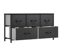 YITAHOME Commode pour Chambre à Coucher, Commode à 5 Tiroirs en Tissu Meuble de Rangement avec Dessus en Bois et Grand Espace de Rangement Chambre à Coucher, Salon, Chambre d'enfant, Gris Noir