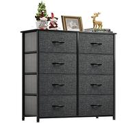 YITAHOME Commode pour Chambre à Coucher, Commode à 7 Tiroirs en Tissu Meuble de Rangement avec Dessus en Bois et Grand Espace de Rangement Chambre à Coucher, Salon, Chambre d'enfant, Gris Noir