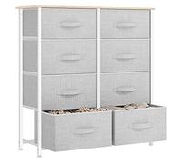 YITAHOME Commode pour Chambre à Coucher, Commode à 8 Tiroirs en Tissu Meuble de Rangement avec Dessus en Bois et Grand Espace de Rangement Chambre à Coucher, Salon, Chambre d'enfant, Gris Clair