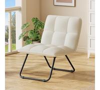 YITAHOME Fauteuil Pliant, Assise rembourrée, Cadre métal, Chaise Coiffeuse