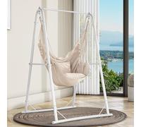 YITAHOME Fauteuil Suspendu avec Armature 105 x 93 x 160 cm, Structure en Acier Stable, Support de hamac avec balançoire Suspendue, Charge maximale 150 kg, Chaise à Bascule avec 2 Crochets et 2
