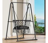 YITAHOME Fauteuil Suspendu avec Cadre pouvant Supporter jusqu'à 150 kg, Cadre en Acier Stable, balançoire Suspendue avec Coussin, 105 x 93 x 160 cm, Chaise Suspendue avec 2 Crochets, pour terrasse