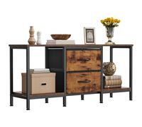 YITAHOME Meuble TV jusqu'à 47", Meuble TV avec 2 tiroirs en Tissu et 2 étagères Ouvertes, Commode 110 x 30 x 50 cm pour Salon, Salle de Divertissement, Chambre à Coucher, Cadre en Acier