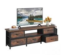 YITAHOME Meuble TV pour Salon avec 5 tiroirs Pliables et étagères avec éclairage LED RVB - 160 x 35 x 55 cm