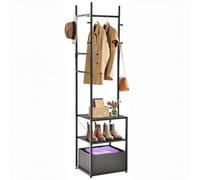 YITAHOME Porte-Manteaux, Arbre Industriel avec Rangement à Chaussures, Porte-Manteau Autonome avec 1 tiroir, Grande Tringle à vêtements pour entrée, Couloir, Salon