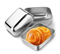 Yitexin Lot de 6 mini moules à pain en acier inoxydable, 13,3 x 9,9 cm, pour pain de viande, sandwich, lasagnes, brownies, toast