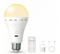YIUPEDRFG Ampoule RGB,Batterie 3 couleurs lisse 2000 mAh | Ampoule RGB rechargeable E27 d'urgence avec télécommande sans fil