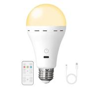 YIUPEDRFG Ampoule RGB,Batterie 3 couleurs lisse 2200 mAh | Ampoule RGB rechargeable E27 d'urgence avec télécommande sans fil