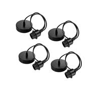 YIUPEDRFG Kit de Suspension équipé d'une Plaque de Plafond en Fer antirouille, Lampe Suspendue Blanche offrant Une flexibilité avec différents Abat-Jour, Noir