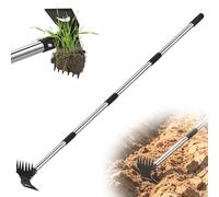 YIWONFU Extracteur de mauvaises herbes avec long manche, outil manuel 2 en 1 pour désherbeur pour cour, pelouse, terrasse et jardin