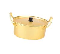 YIXANNX Cuiseur à nouilles instantanées en aluminium pour,Or,20 cm | format, chauffe , outil de cuisine essentiel, délicieux repas en soupe, casserole multifonction, marmite à kimchi, camping