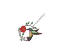 YIXANNX Décoration suspendue pour fenêtre représentant un Pour colibri | scintillant en vitrail cristal captant la lumière naturelle. Ornement décoratif suspendu pour fenêtre en forme d'oiseau.