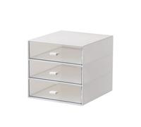 YIXANNX Organisateur de tiroir en Plastique de Grande capacité Applicable pour Toutes Les Occasions, boîte Rangement Organisateur boîte Rangement cosmétiques ABS, Blanc, Triple Grille
