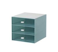 YIXANNX Organisateur de tiroir en Plastique de Grande capacité Applicable pour Toutes Les Occasions, boîte Rangement Organisateur boîte Rangement cosmétiques ABS, Bleu, Triple Grille