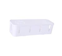 YIXANNX Organiseur de Bureau Creux et Efficace,Blanc,26.5 x 9.5 x 7 cm | bureau propre au , en résidence étudiante, dans une chambre un salon. Boîte de rangement portable pour prises et fiches.