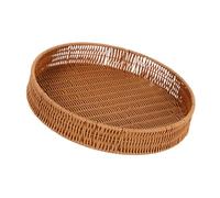 YIXANNX Plateau de service décoratif, panier de, Brun, Rond M
