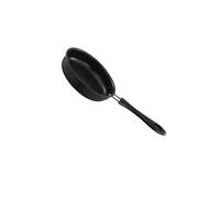 YIXANNX Poêle à œufs antiadhésive en acier inoxydable avec poignée ergonomique et compatible induction. Mini-grill électrique pour crêpes et œufs, Noir, 12.5 cm