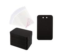 YIXANNX Porte-clés élégant, Porte-Cartes, Emballage de Bijoux, présentoirs pour Boucles d'oreilles et Porte-clés, sachets Auto-scellants, Lot de 100, Noir, 17 x 12 x 3 cm