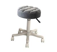 YIXANNX Tabourets de Jardin Ronds à roulettes Tendance en Similicuir avec Repose-Pieds, Hauteur réglable, Confortables, pour Spa, Jardin et Loisirs, Gris, diamètre du siège 28 cm