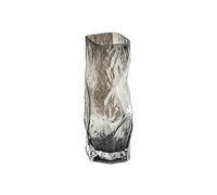 yixinzi-2024 Vase à Fleurs Vase en Verre Gris à Effet ondulé soufflé la Main, Grand récipient décoratif texturé for décoration de Maison(Moyen)