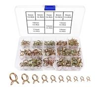 YIXISI 150 Pièces 5-14mm Clip à Ressort Tuyau, Clip à Ressort Tuyau Collier Serrage, Collier Serrage Durite Essence, Durite Essence Serre-joints à Tuyaux, pour Moto Scooter ATV (10 Tailles)