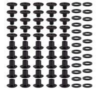 YIXISI 25 Set M5x5mm Chicago Vis AssNoir Pistolettiment Kit, Rivets pour Cuir CrucifNoir Pistoletme, Vis de Reliure, pour DIY, DécNoir Pistoletation de Cuir, Réparation de Reliure, Noir Pistolet